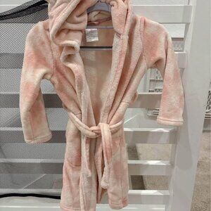 Gap girl lounge sleepwear plush wrap robe pink unicorn fleece long sleeve hooded